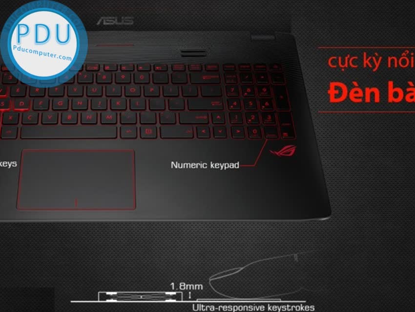 Laptop Cũ Asus GL552VX-DM143D (Core i5-6300HQ, RAM 8GB, HDD 1TB, VGA 4GB, NVIDIA GTX 950M, 15.6 inch Full HD 1920X1080)