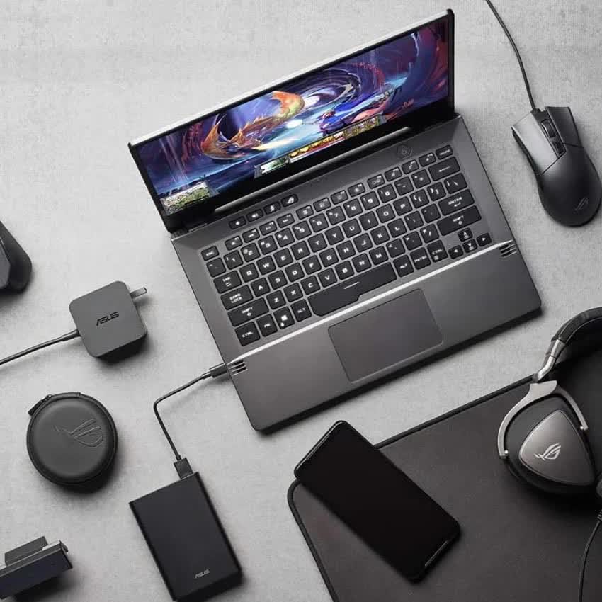 Laptop Asus Gaming ROG Zephyrus GA401I-HHE012T (R5 4600HS/8GB RAM/512GB SSD/14 FHD 120hz/GTX 1650 4GB/Win10/Túi/Xám)