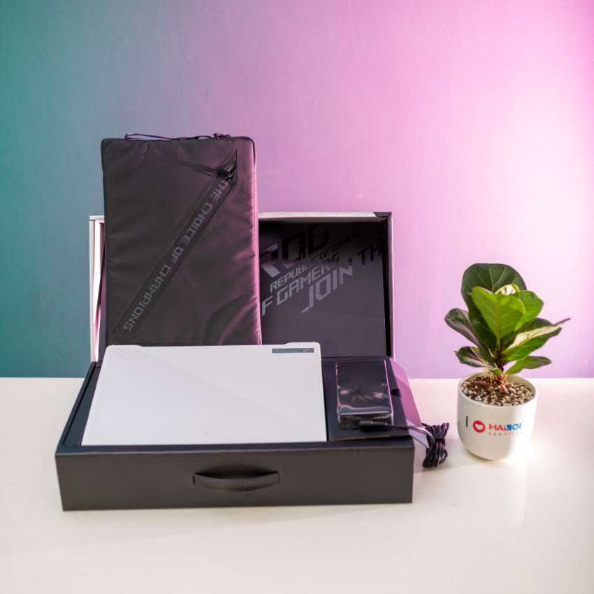 Laptop Asus Gaming ROG Zephyrus GA401I-HHE042T(R5 4600HS/8GB RAM/512GB SSD/14 FHD 120hz/GTX 1650 4GB/Win10/Túi/Trắng)