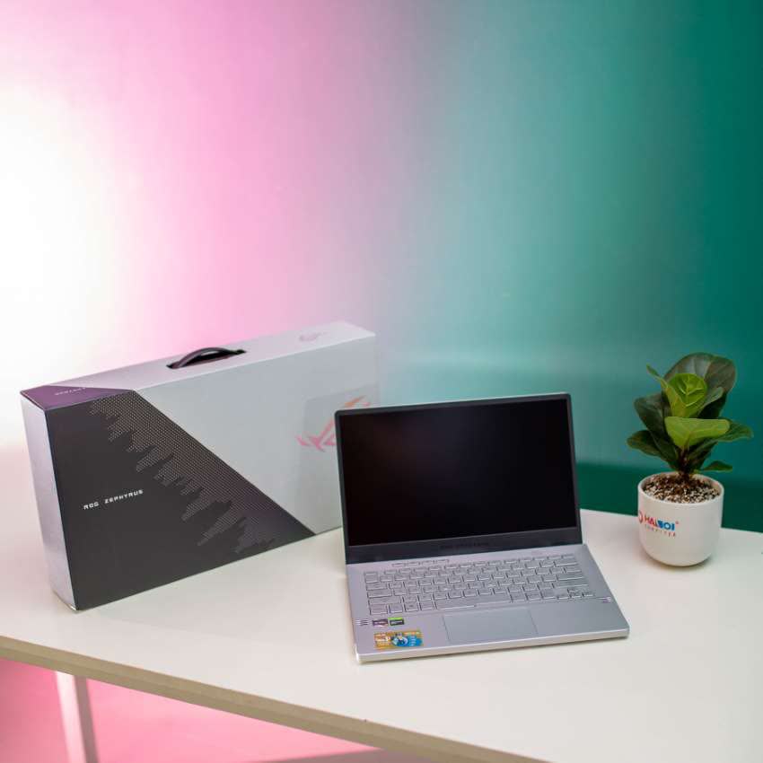 Laptop Asus Gaming ROG Zephyrus GA401II-HE155T (R7 4800HS/16GB RAM/512GB SSD/14 FHD 120Ghz/GTX 1650Ti 4GB/Win10/Túi/Trắng)