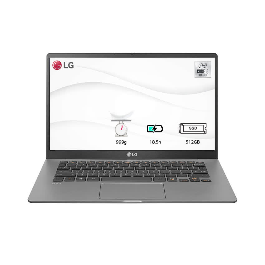 Laptop LG Gram 14Z90N-V.AR52A5 (i5 1035G7/8GB RAM/256GB SSD/14.0inch FHD/FP/Win10 Home/Xám Bạc) (model 2020)