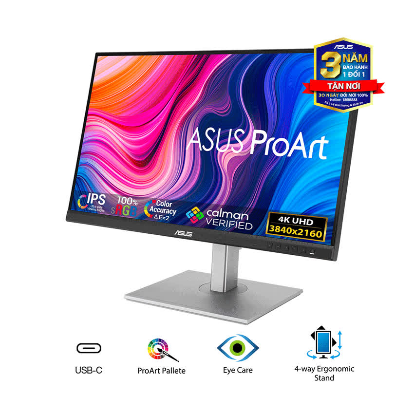 Màn hình Asus ProArt PA279CV (27inch/4k/IPS/60hz/5ms/HDMI+DP+USB-C+Audio/Loa)
