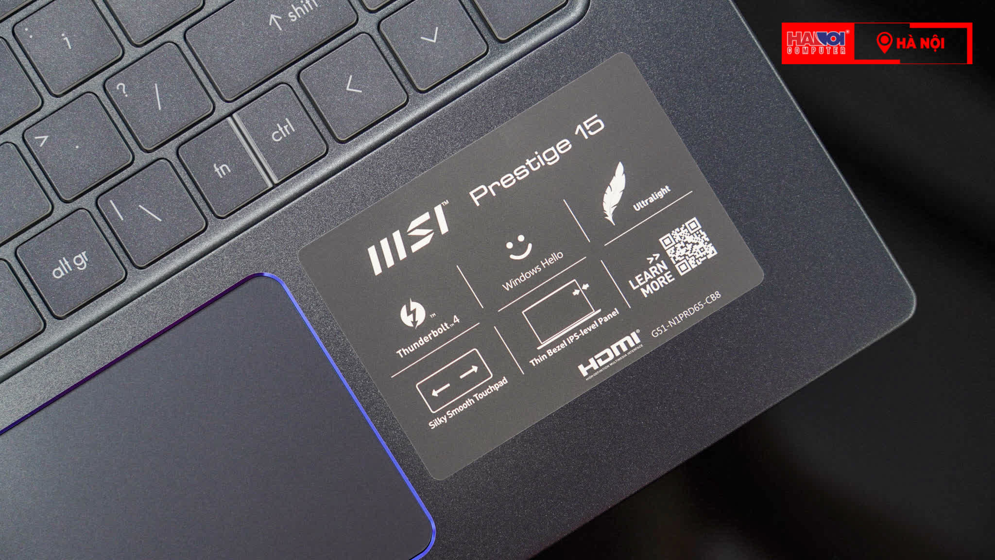 Laptop MSI Prestige 15 A11SCX (209VN) (i7 1185G7/16GB/512GB SSD/1650 Max Q/15.6FHD/Win10/Xám)