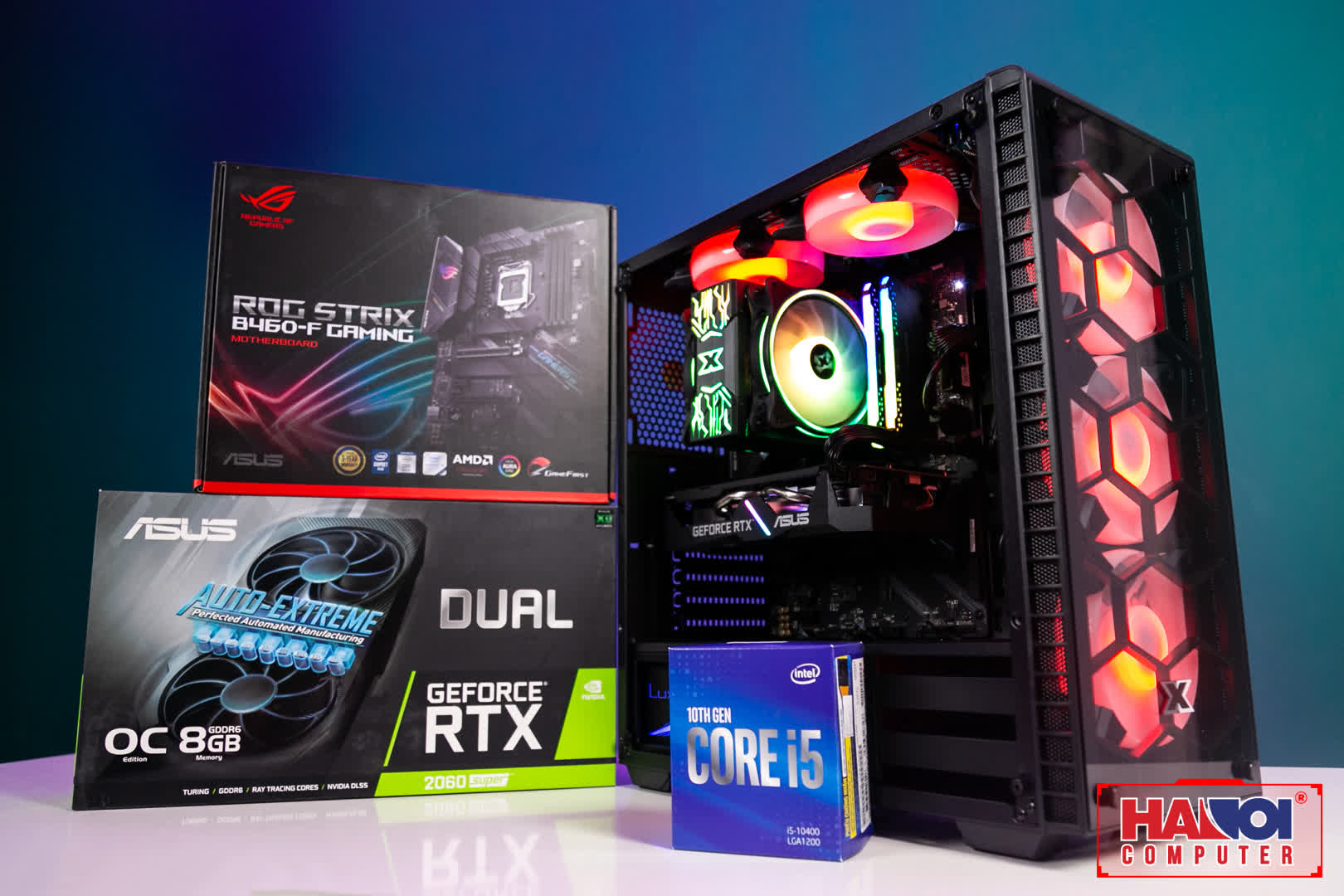 PC GAMING FALCON 018 (i5 10400/B460/16GB RAM/250GB SSD/RTX 2060 SUPER/650W/TẢN WINDPOWER/RGB)