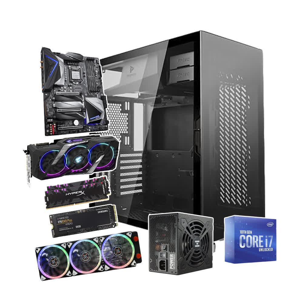 PC GAMING FALCON 021 (I7 10700K/Z490/RAM 32GB/500GB SSD/RTX 2070/750W/WaterCooling Freezemod/RGB)