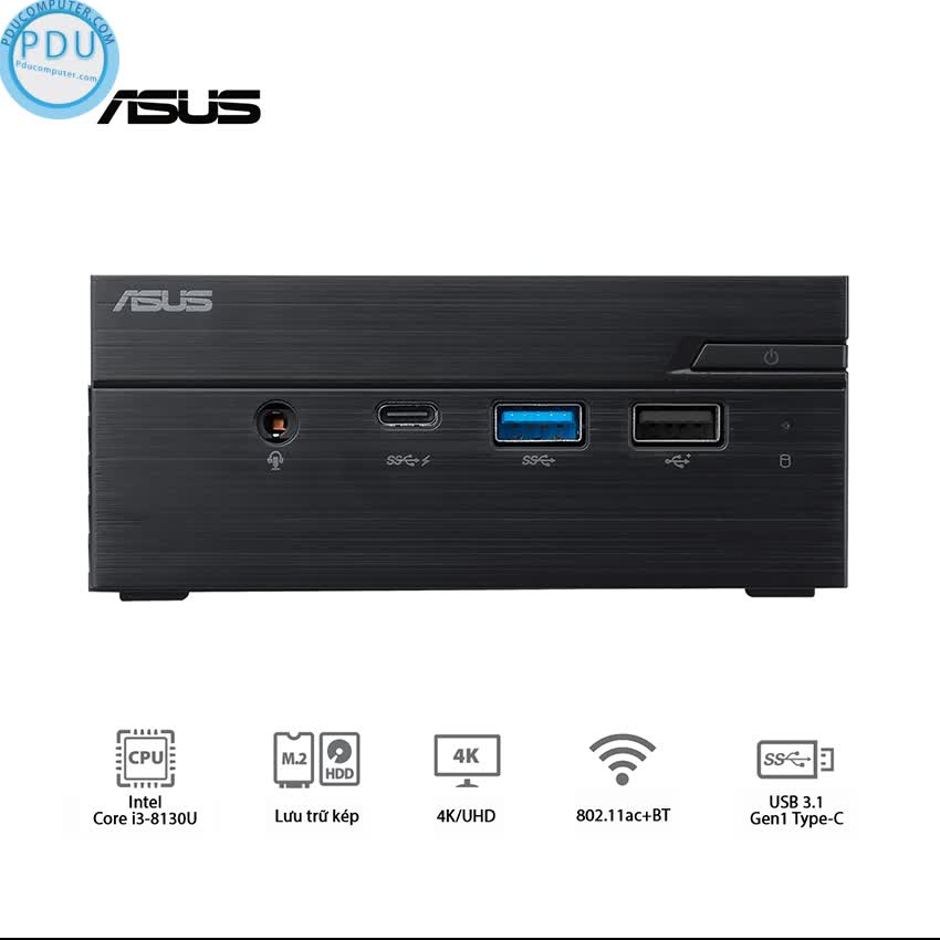 Mini PC Asus PN60 (i3-8130U/WL/Vesa Mount/Com Port/Đen) (BB3016MC)