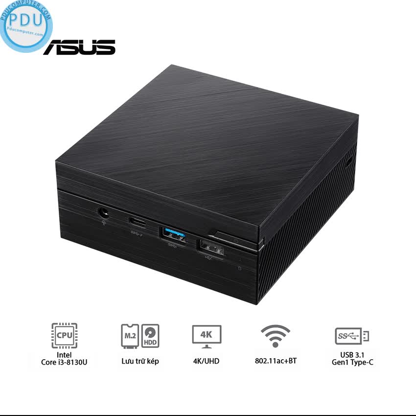 Mini PC Asus PN60 (i3-8130U/WL/Vesa Mount/Com Port/Đen) (BB3016MC)