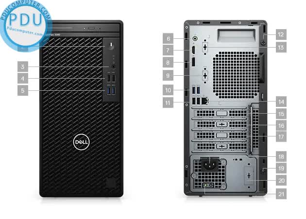 PC Dell OptiPlex 3080 MT (i5-10500/4GB RAM/1TB HDD/DVDRW/WL+BT/K+M/Fedora) (42OT380002)