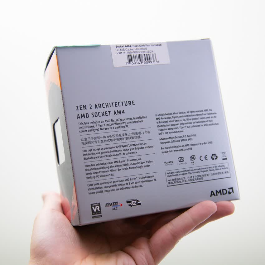 CPU AMD Ryzen 5 3600 (3.6GHz turbo up to 4.2GHz, 6 nhân 12 luồng, 35MB Cache, 65W) - Socket AMD AM4