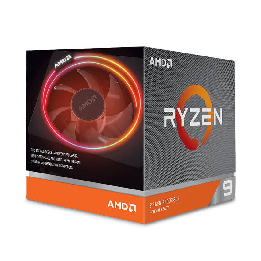 CPU AMD Ryzen 9 3900X (3.8GHz turbo up to 4.6GHz, 12 nhân 24 luồng, 70MB Cache, 105W) - Socket AMD AM4