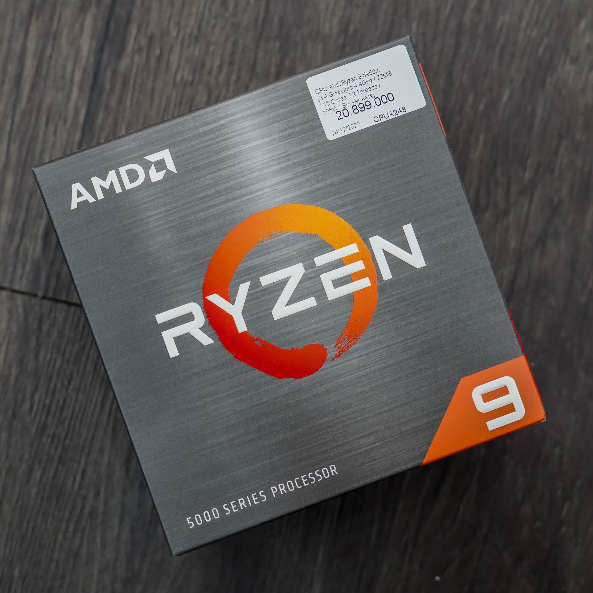 CPU AMD Ryzen 9 5950X (3.4 GHz Upto 4.9GHz / 72MB / 16 Cores, 32 Threads / 105W / Socket AM4)