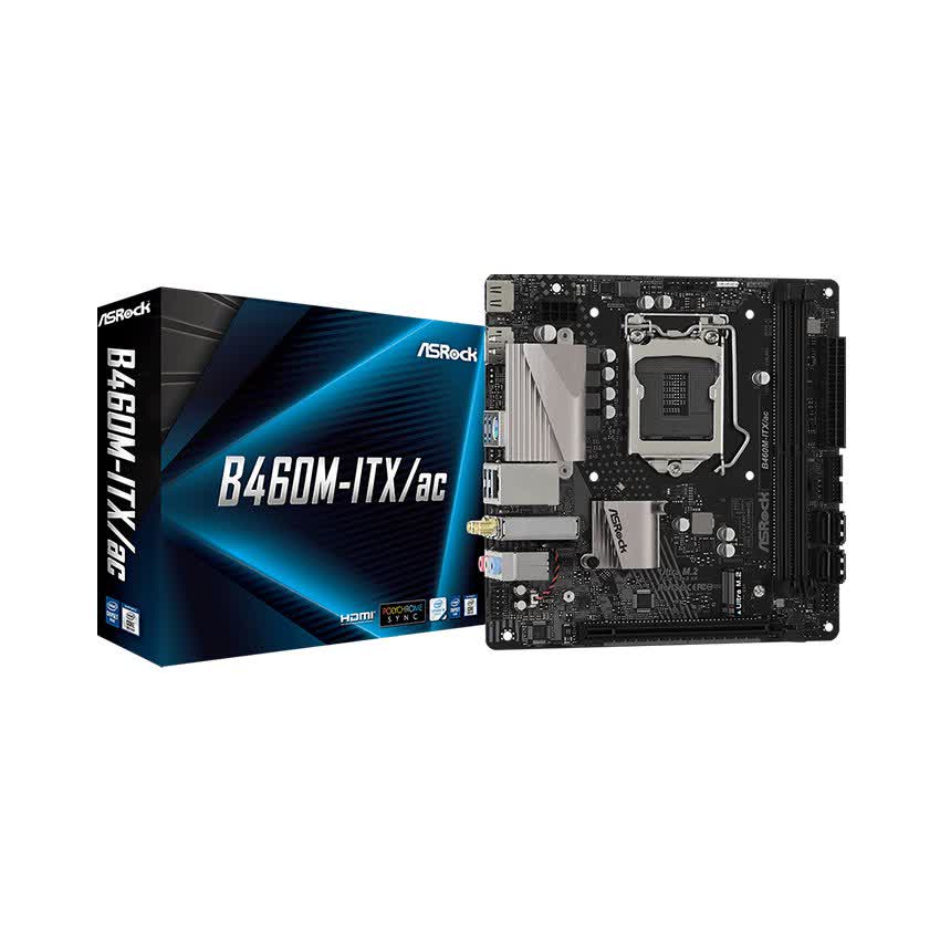Mainboard ASROCK B460M-ITX/ac (Intel B460, Socket 1200, Mini-ITX, 2 khe Ram DDR4)