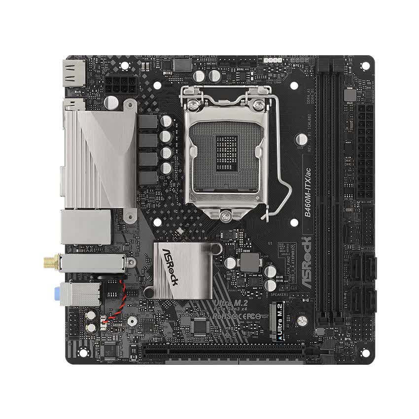 Mainboard ASROCK B460M-ITX/ac (Intel B460, Socket 1200, Mini-ITX, 2 khe Ram DDR4)