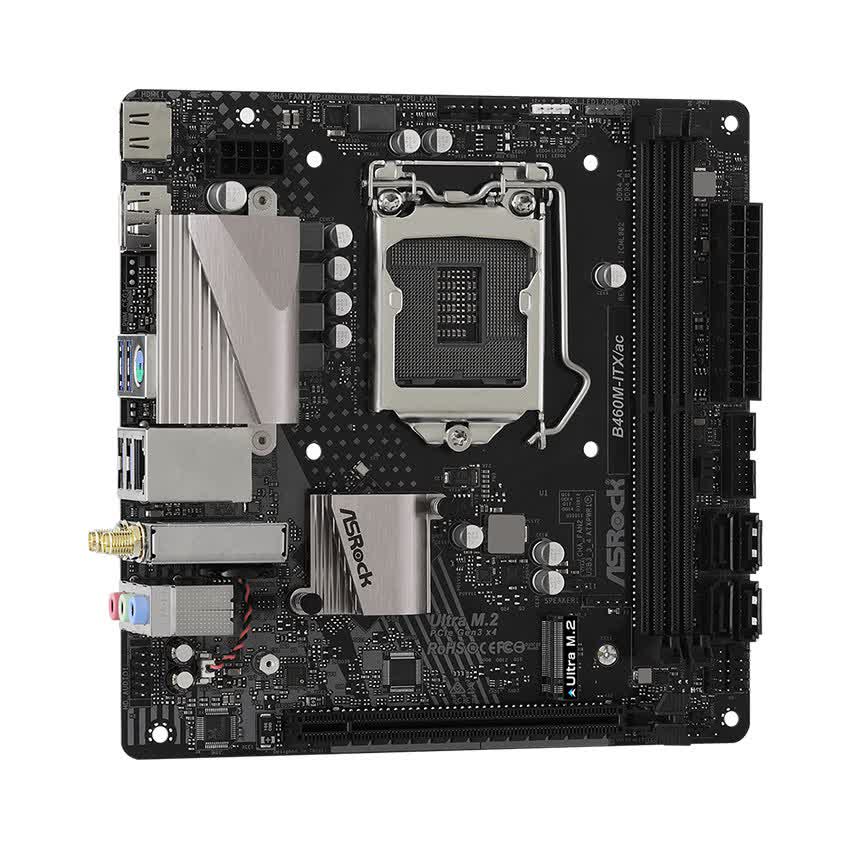 Mainboard ASROCK B460M-ITX/ac (Intel B460, Socket 1200, Mini-ITX, 2 khe Ram DDR4)