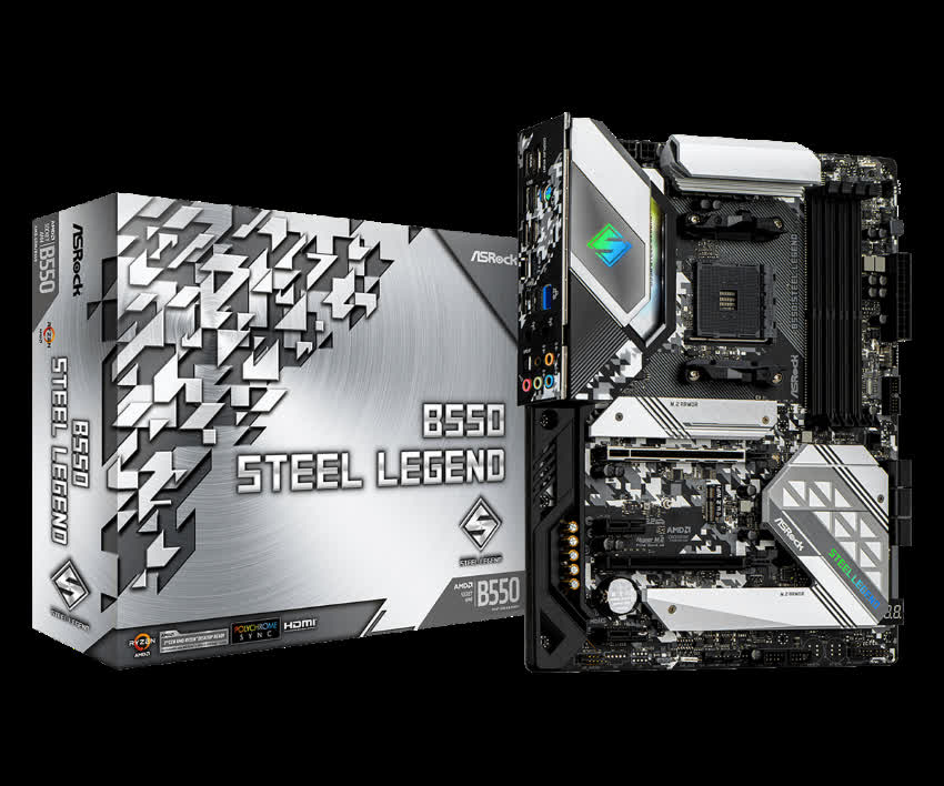 Mainboard ASROCK B550 STEEL LEGEND (AMD B550, Socket AM4, ATX, 4 khe RAM DDR4)