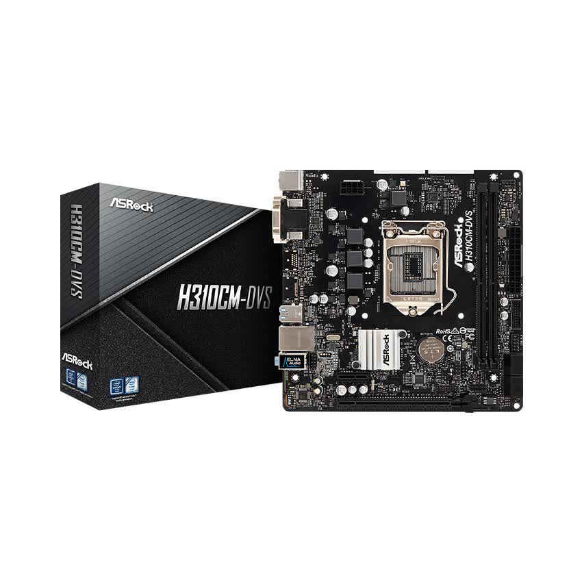 Mainboard ASROCK H310CM DVS (Intel H310, Socket 1151, m-ATX, 2 khe RAM DDR4)