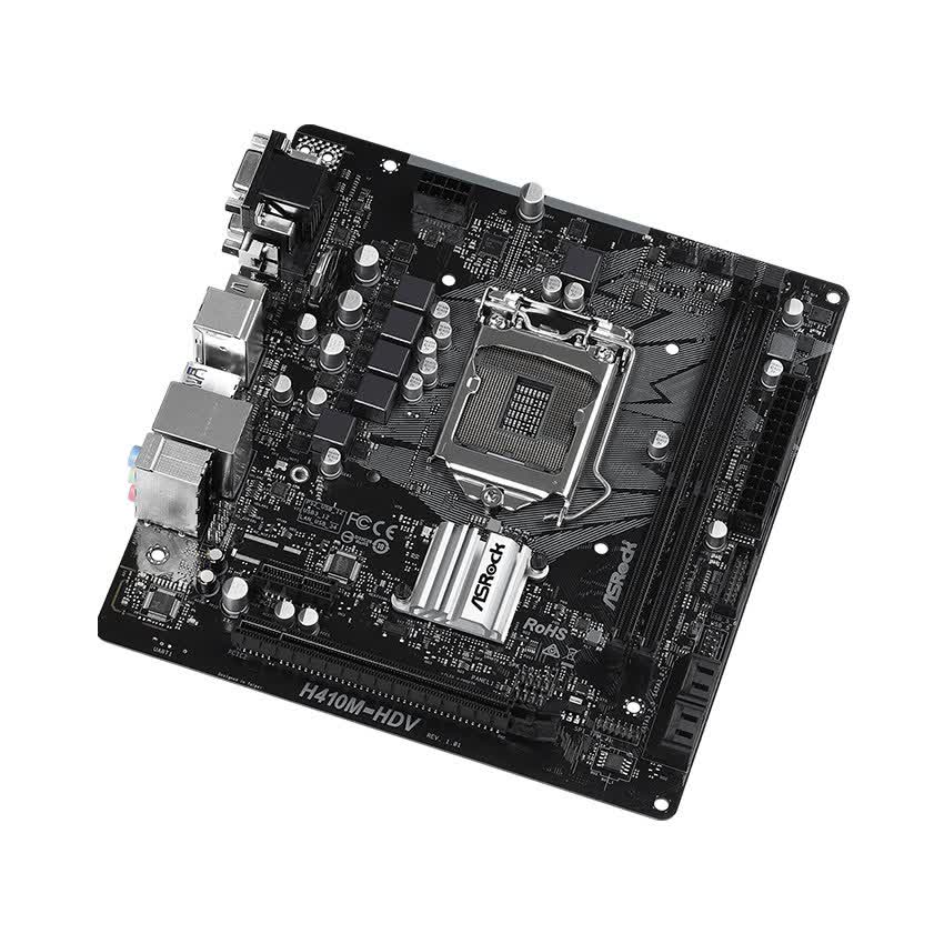 Mainboard ASROCK H410M-HDV (Intel H410, Socket 1200, m-ATX, 2 khe Ram DDR4)