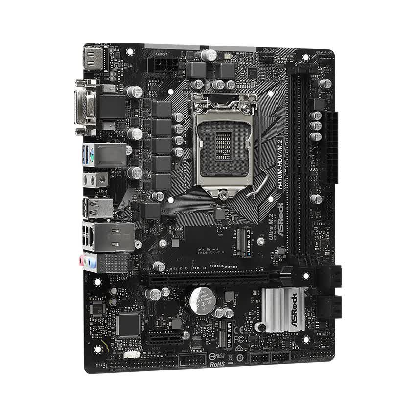 Mainboard ASROCK H410M-HDV/M.2 (Intel H410, Socket 1200, m-ATX, 2 khe Ram DDR4)