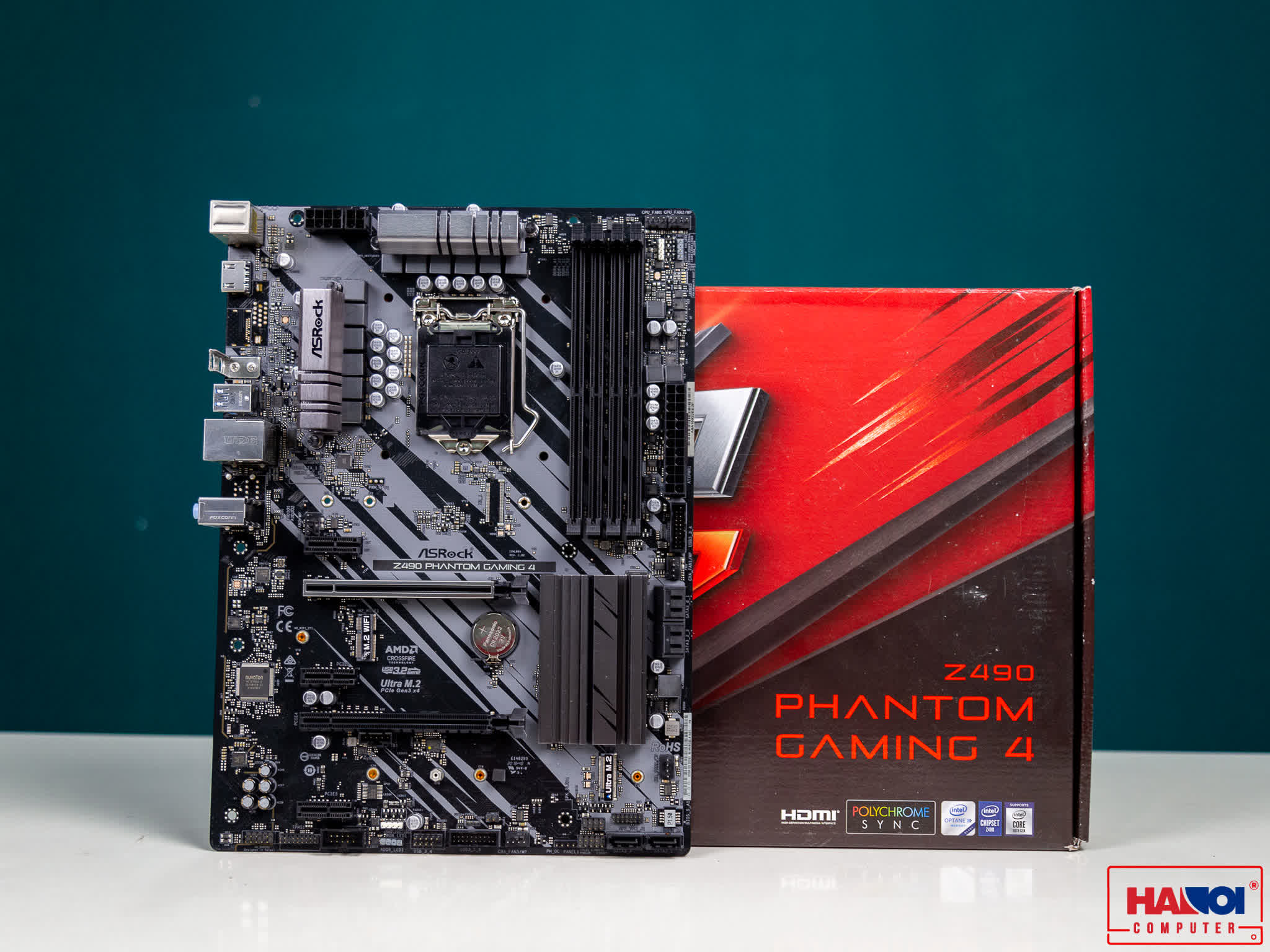Mainboard ASROCK Z490 PHANTOM GAMING 4 (Intel Z490, Socket 1200, ATX, 4 khe Ram DDR4)