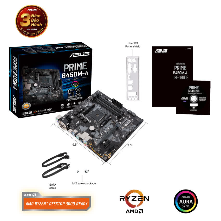 Mainboard ASUS PRIME B450M-A (AMD B450, Socket AM4, m-ATX, 4 khe RAM DDR4)