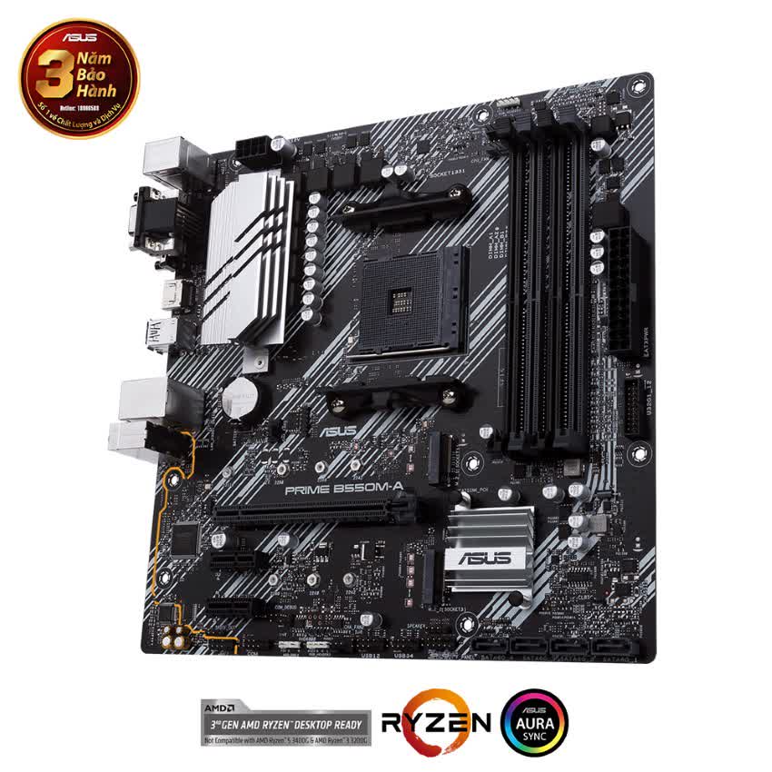 Mainboard ASUS PRIME B550M-A (AMD B550, Socket AM4,m- ATX, 4 khe RAM DRR4)