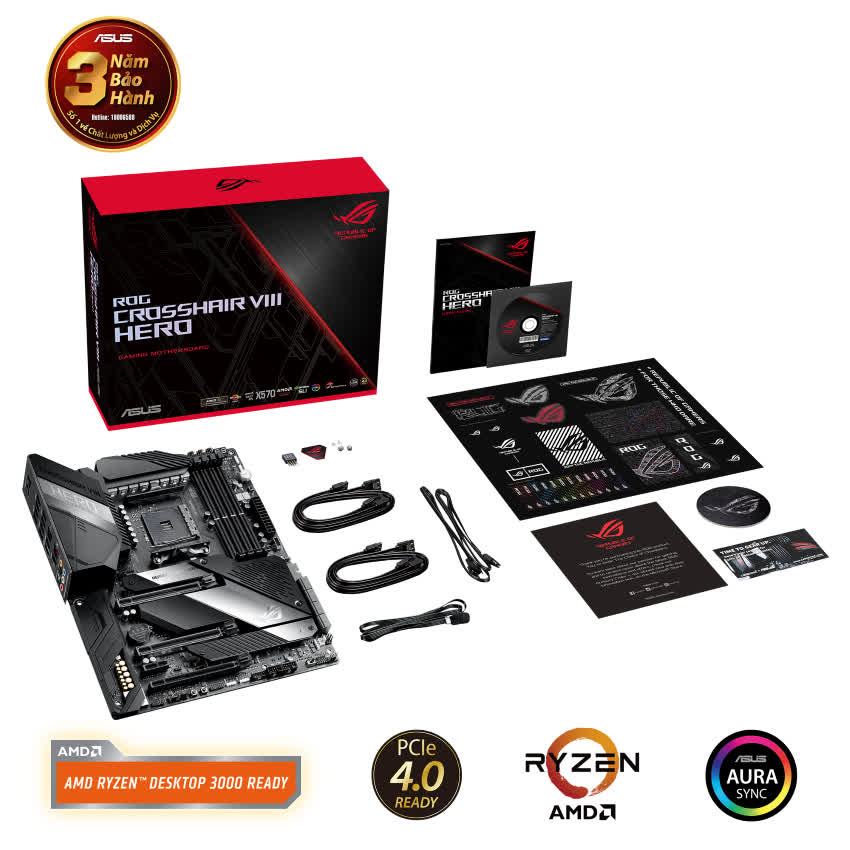 Mainboard ASUS ROG X570 CROSSHAIR VIII HERO (AMD X570, Socket AM4, ATX, 4 khe RAM DDR4)