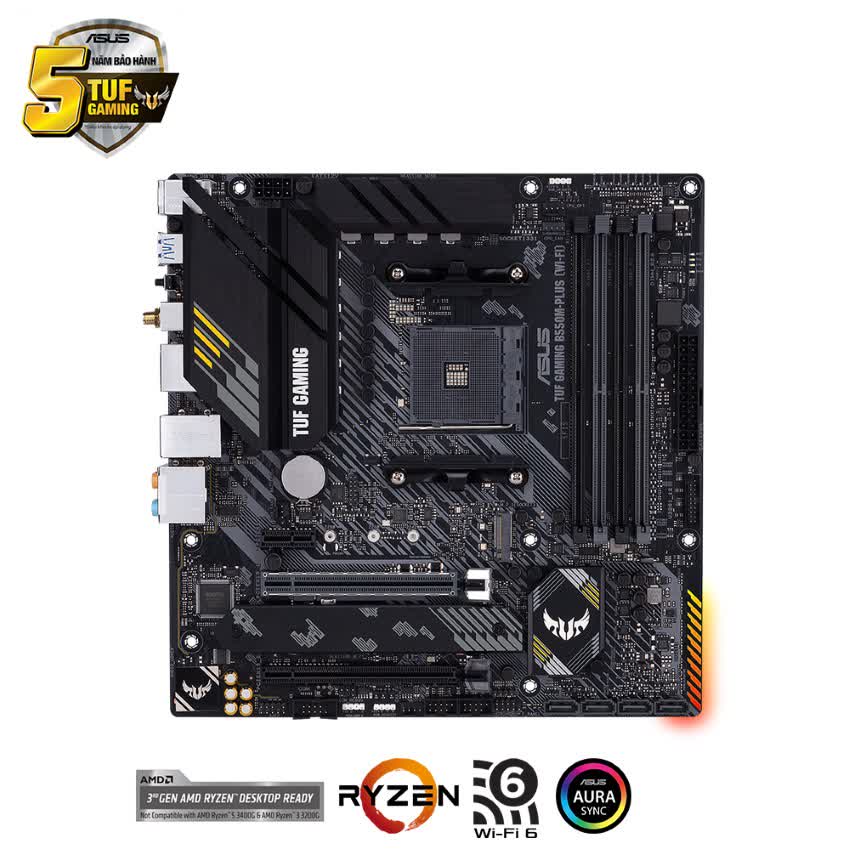 Mainboard ASUS TUF GAMING B550M-PLUS (WI-FI) (AMD B550, Socket AM4, m-ATX, 4 khe RAM DRR4)
