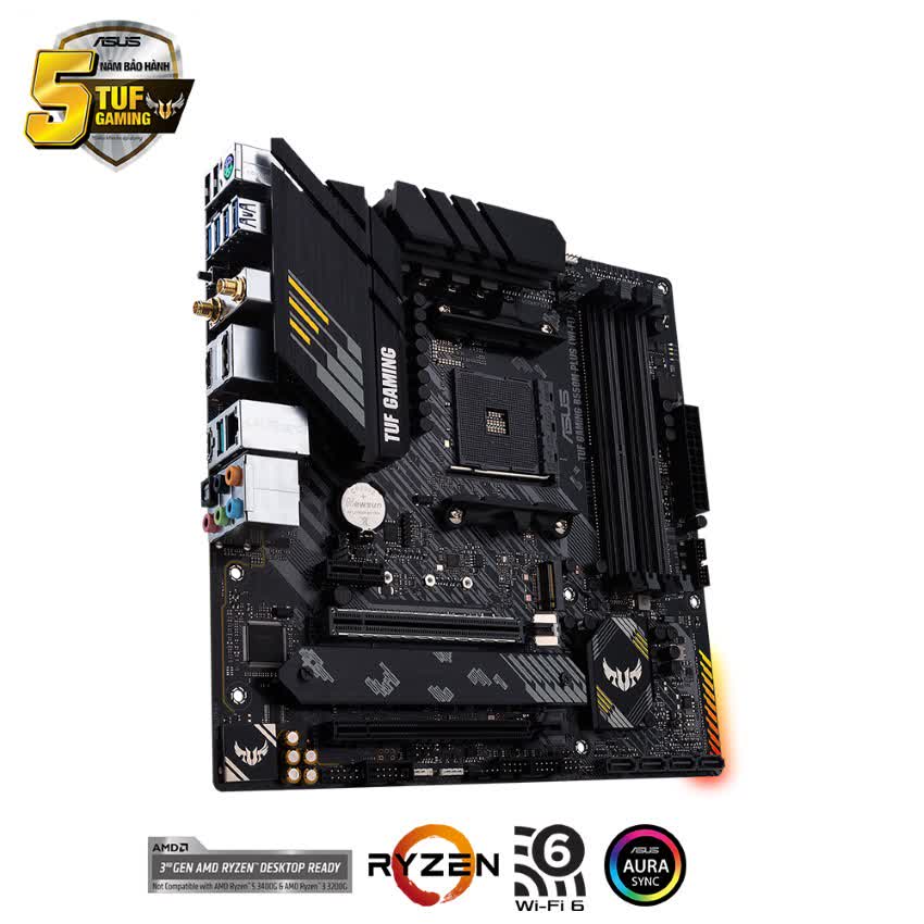Mainboard ASUS TUF GAMING B550M-PLUS (WI-FI) (AMD B550, Socket AM4, m-ATX, 4 khe RAM DRR4)