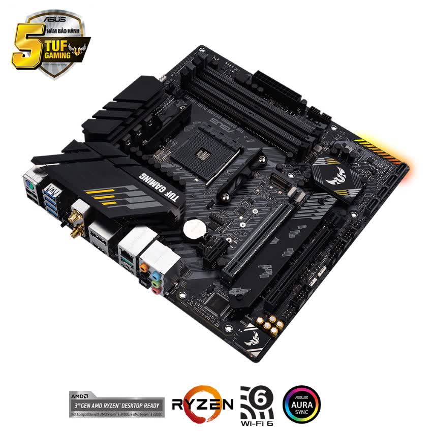 Mainboard ASUS TUF GAMING B550M-PLUS (WI-FI) (AMD B550, Socket AM4, m-ATX, 4 khe RAM DRR4)