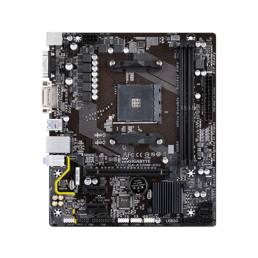 Mainboard GIGABYTE A320M-DS2 (AMD A320, Socket AM4, m-ATX, 2 khe RAM DDR4)