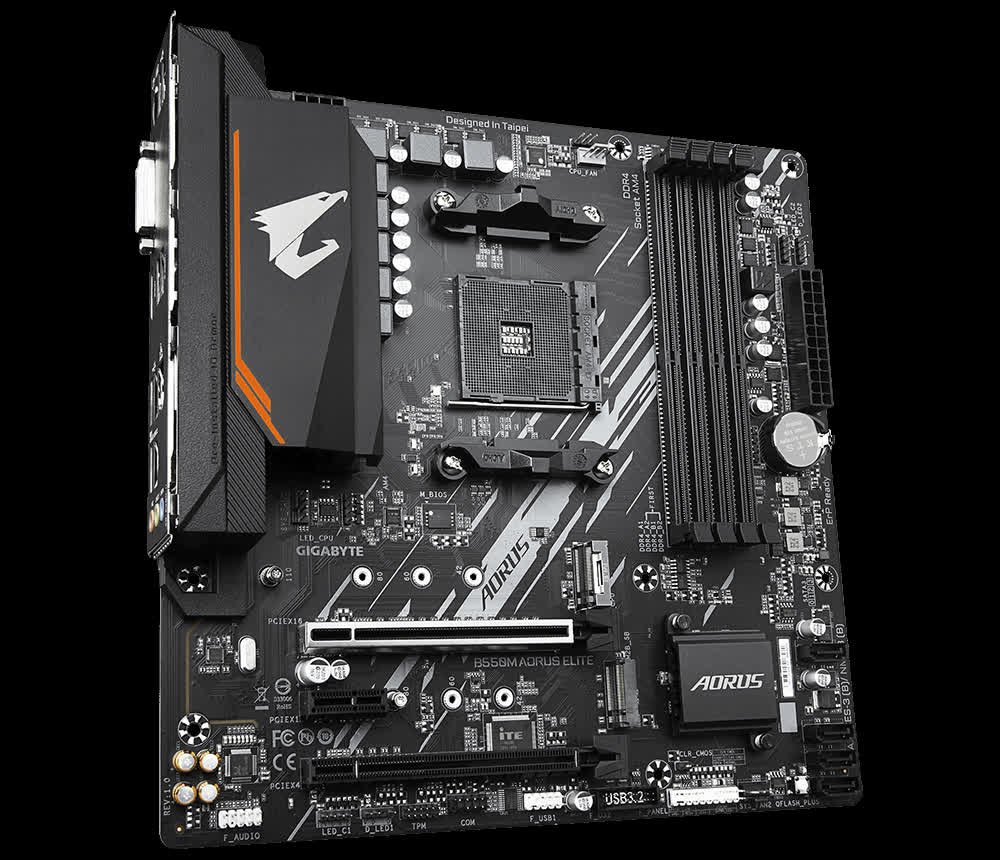 Mainboard Gigabyte B550M AORUS ELITE (AMD B550, Socket AM4, m-ATX, 4 khe RAM DDR4)