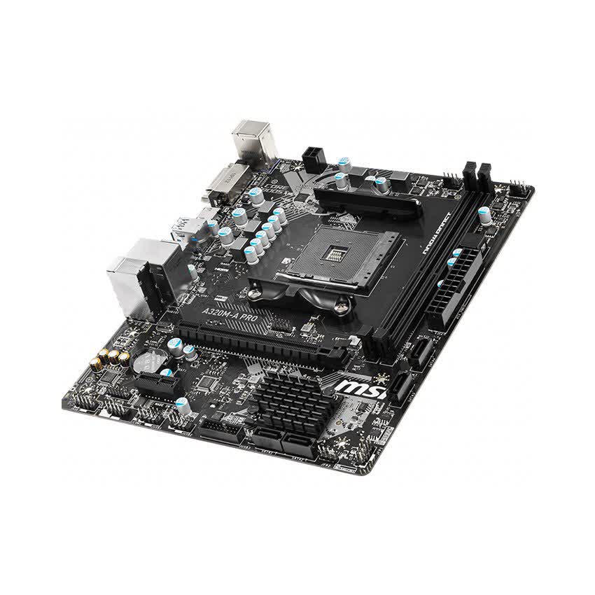 Mainboard MSI A320M-A PRO (AMD A320, Socket AM4, m-ATX, 2 khe RAM DDR4)
