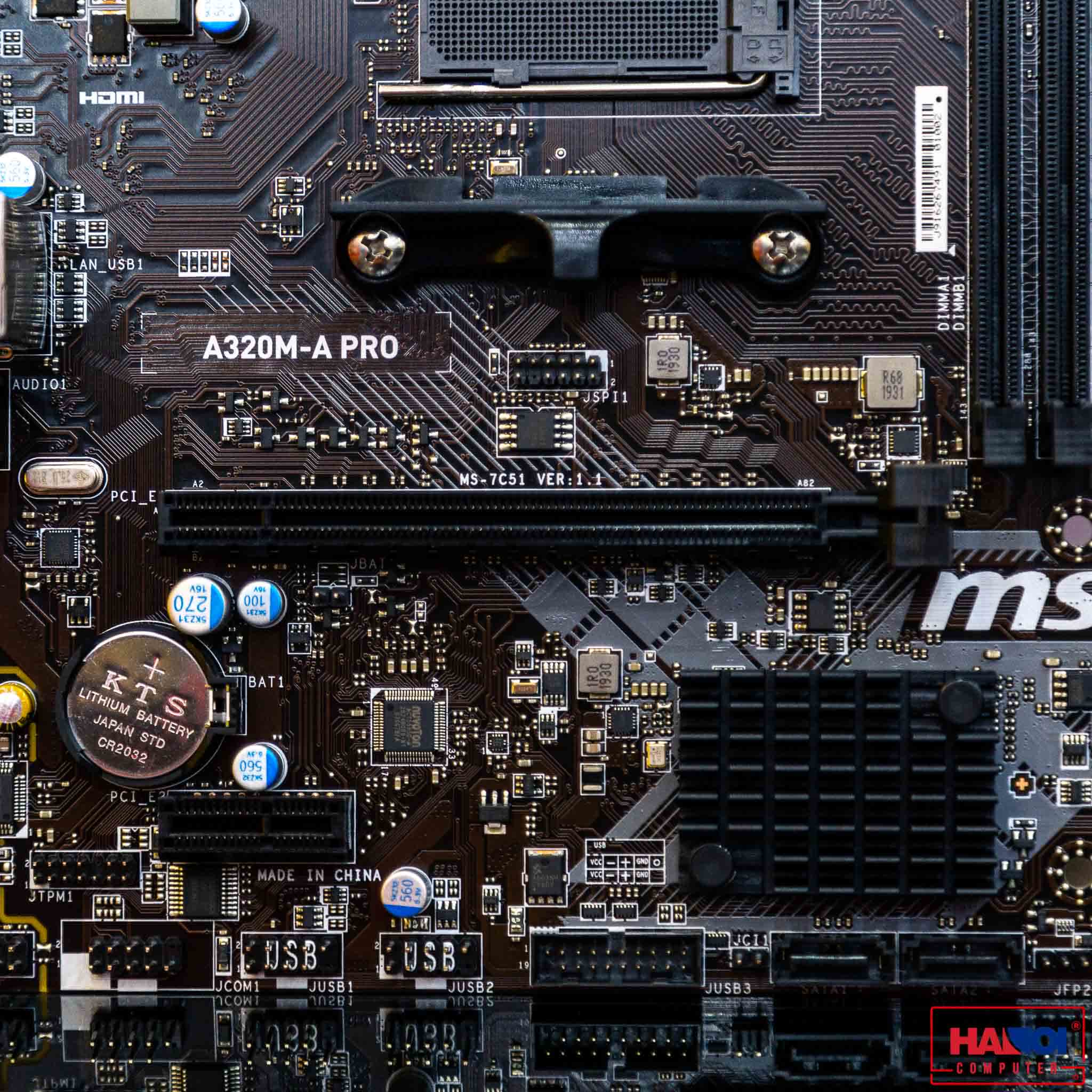 Mainboard MSI A320M-A PRO (AMD A320, Socket AM4, m-ATX, 2 khe RAM DDR4)
