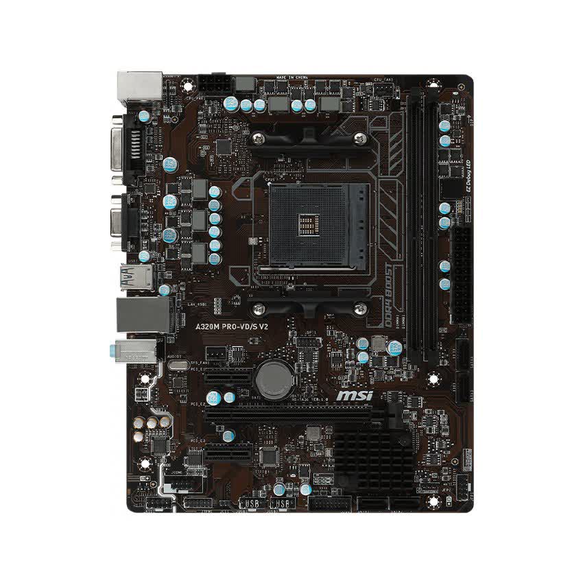 Mainboard MSI A320M PRO-VDS V2 (AMD A320, Socket AM4, m-ATX, 2 khe RAM DDR4)