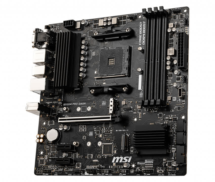Mainboard MSI B550M PRO-DASH (AMD B550, Socket AM4, m-ATX, 4 khe RAM DRR4)