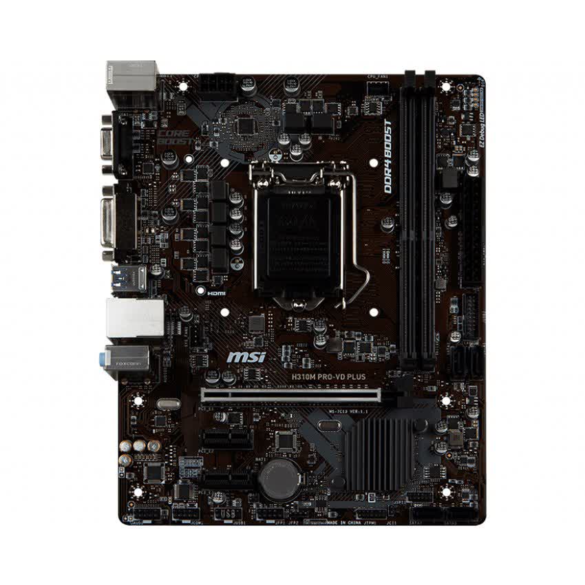 Mainboard MSI H310M PRO-VD PLUS (Intel H310, Socket 1151, m-ATX, 2 khe RAM DDR4)