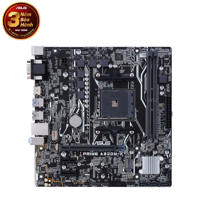 Mainboard ASUS PRIME A320M-K (AMD A320, Socket AM4, ATX, 2 khe RAM DDR4)