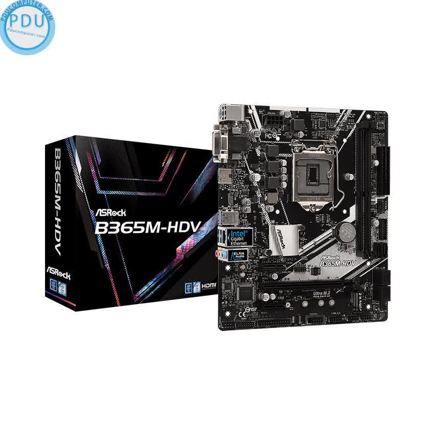 Mainboard ASROCK B365M-HDV (Intel B365, Socket 1151, m-ATX, 2 khe RAM DDR4)