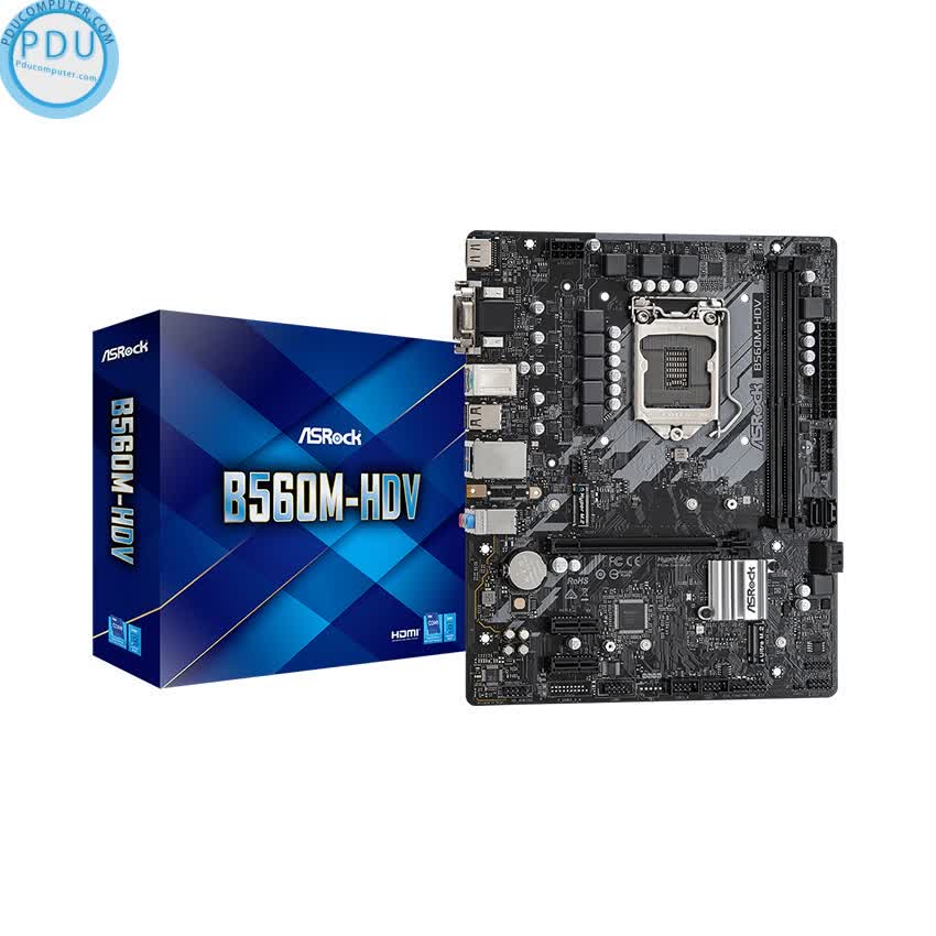 Mainboard ASROCK B560M-HDV(Intel B560, Socket 1200, m-ATX, 2 khe Ram DDR4)