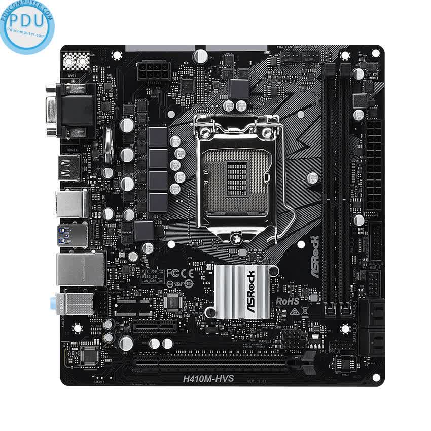 Mainboard ASROCK H410M-HVS (Intel H410, Socket 1200, m-ATX, 2 khe Ram DDR4)
