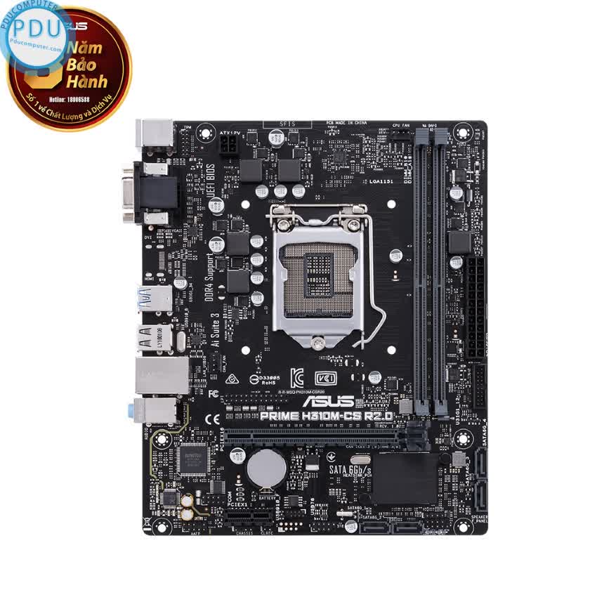 Mainboard ASUS H310M PRIME H310M-CS R2.0 (Intel H310 , Socket 1151, m-ATX, 2 khe RAM DDR4)