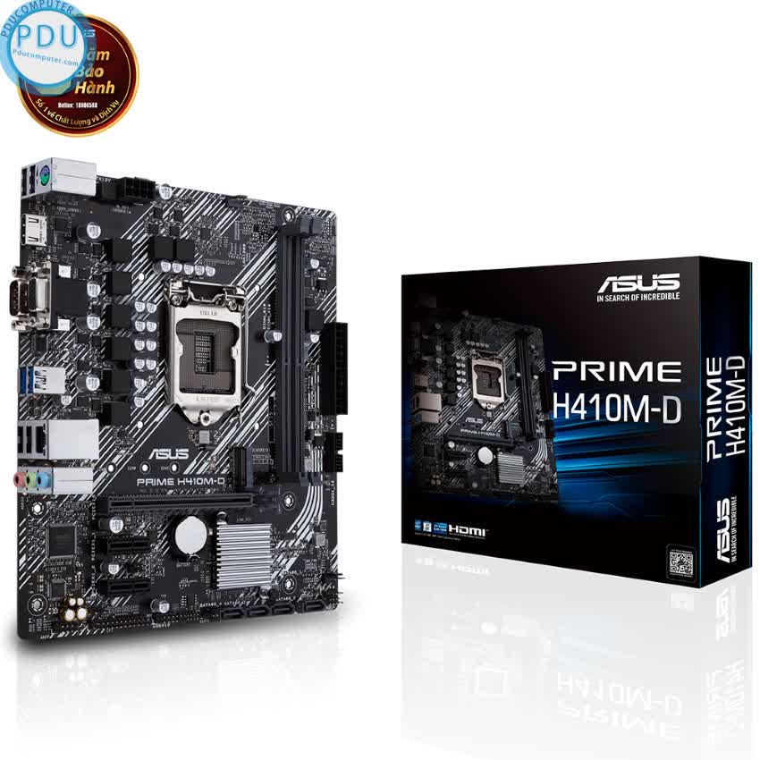 Mainboard ASUS PRIME H410M-D (Intel H410, Socket 1200, m-ATX, 2 khe Ram DDR4)