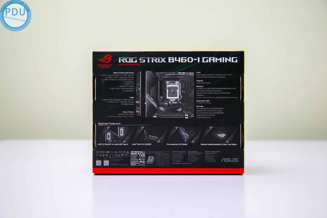 Mainboard ASUS ROG STRIX B460-I GAMING (Intel B460, Socket 1200, Mini-ITX, 2 khe Ram DDR4)