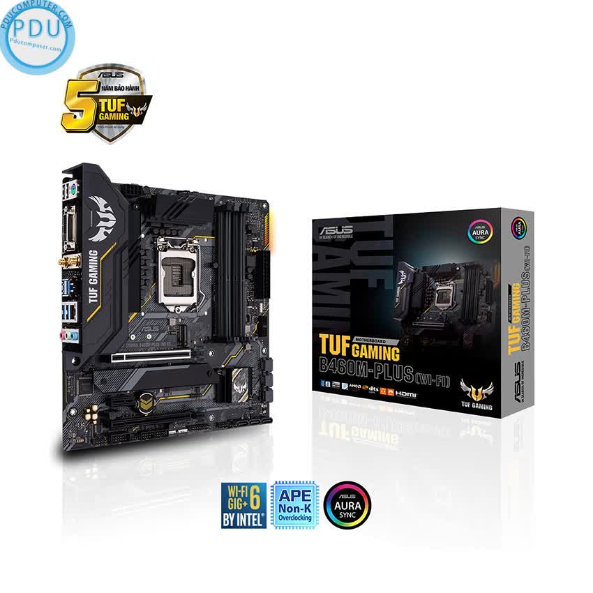 Mainboard ASUS TUF GAMING B460M-PLUS (WIFI) (Intel B460, Socket 1200, m-ATX, 4 khe Ram DDR4)