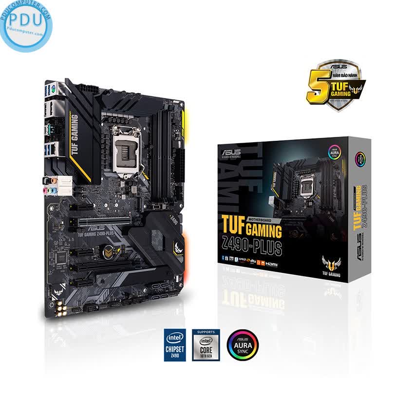 Mainboard ASUS TUF GAMING Z490-PLUS (Intel Z490, Socket 1200, ATX, 4 khe RAM DDR4)