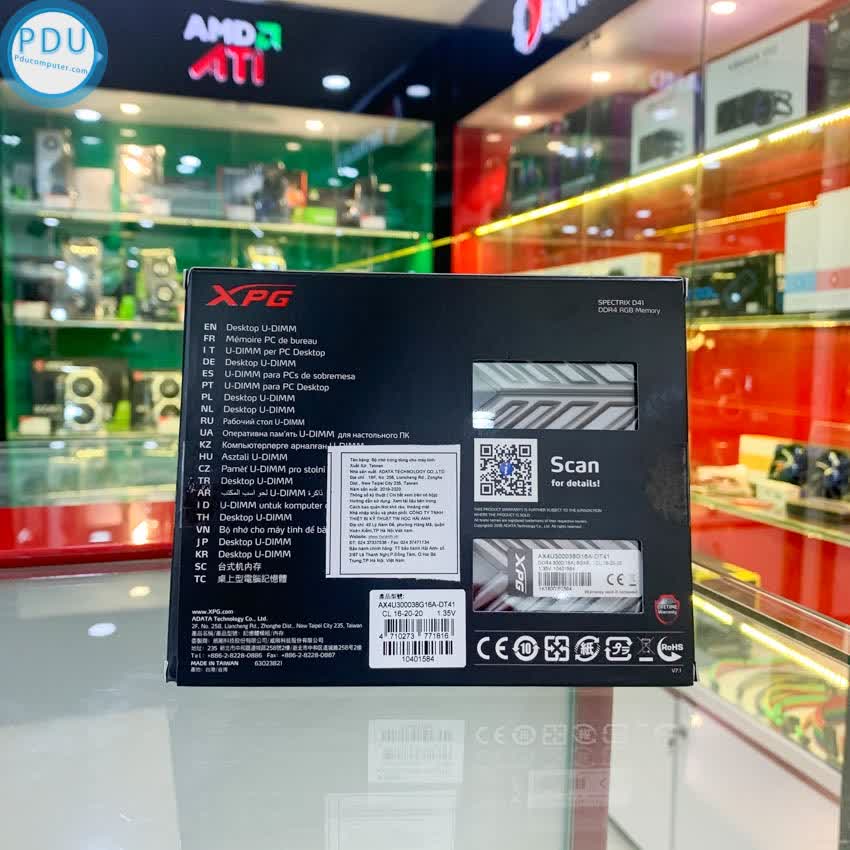 RAM Desktop ADATA XPG Spectrix D41 RGB Grey (AX4U300038G16A-DT41) 16GB (2x8GB) 3000MHz