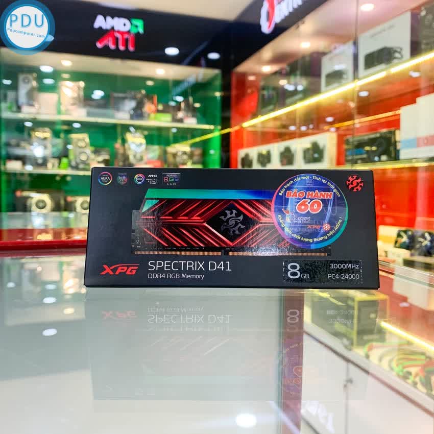 Ram Destop Adata Spectrix D41 RGB (AX4U300038G16A-SR41) Red 8GB (1x8GB) DDR4 3000Mhz