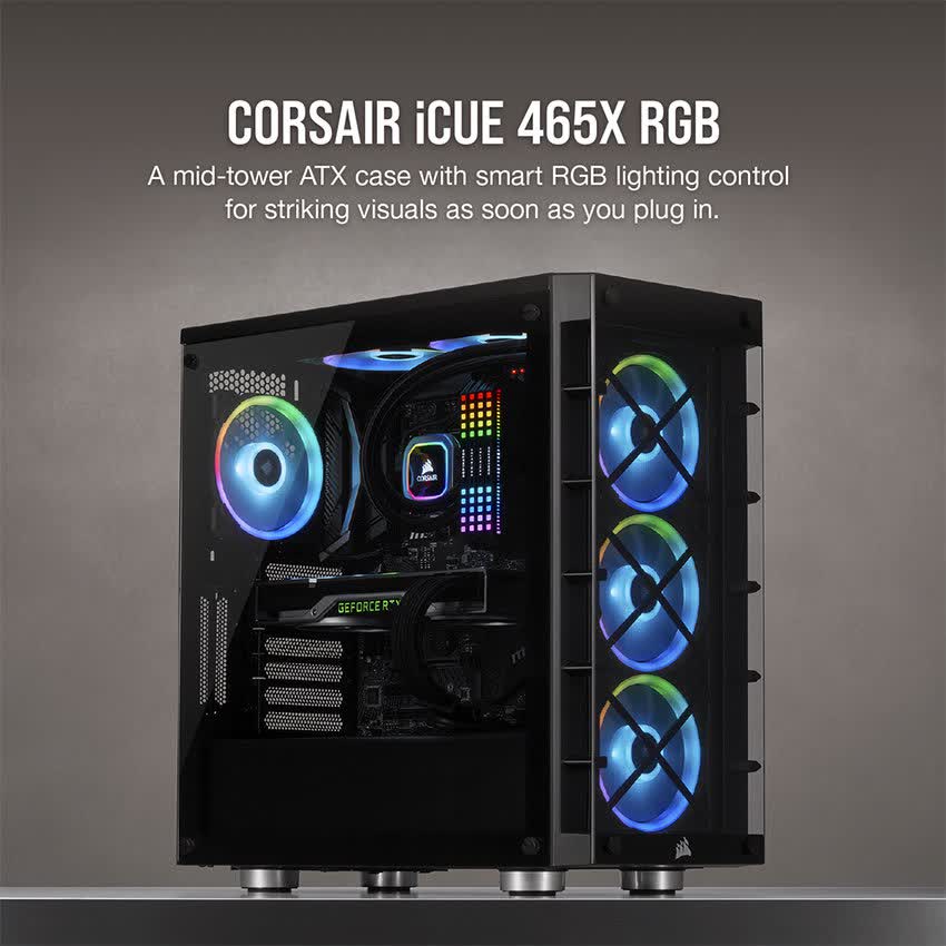 Vỏ Case Corsair 465X TG RGB (Mid Tower /Màu Đen) CC-9011188-WW