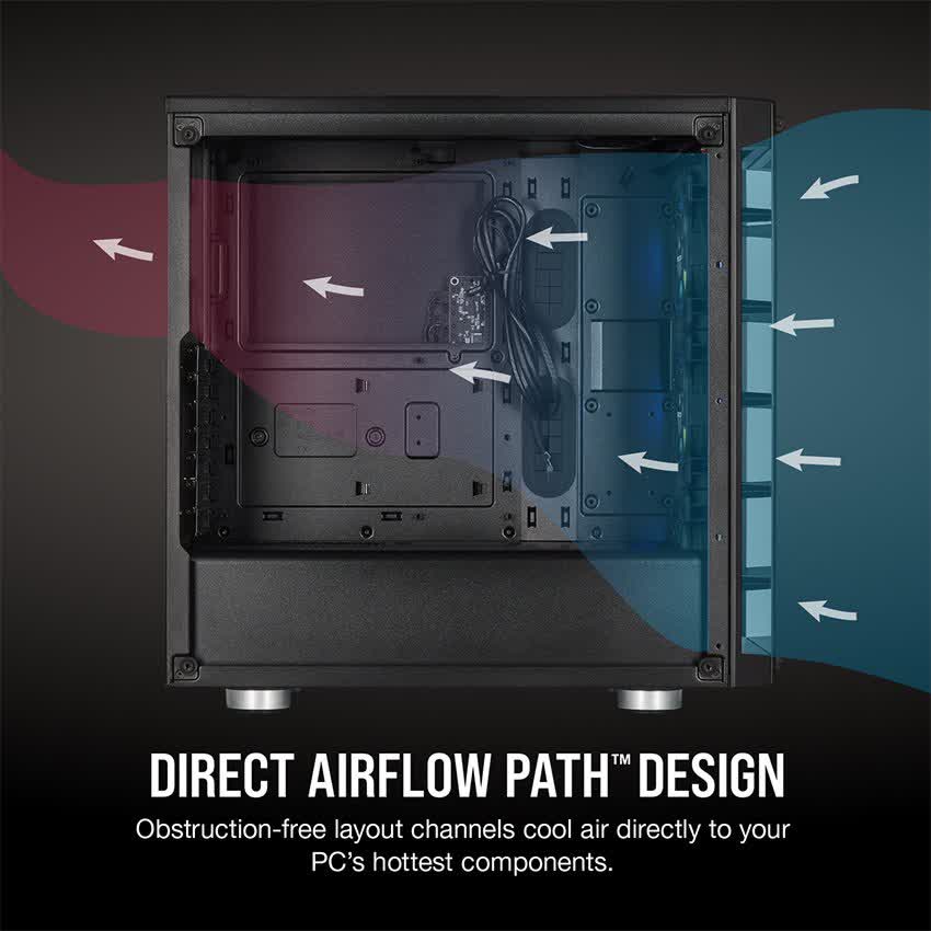 Vỏ Case Corsair 465X TG RGB (Mid Tower /Màu Đen) CC-9011188-WW