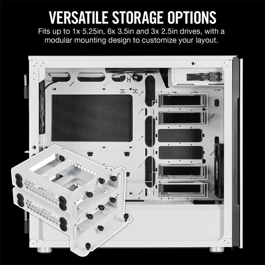 Vỏ Case Corsair  678C TG (Mid Tower/Màu Trắng)